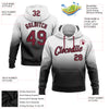 Custom Stitched White Crimson-Black Fade Fashion Sports Pullover Sweatshirt Hoodie