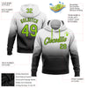 Custom Stitched White Neon Green-Black Fade Fashion Sports Pullover Sweatshirt Hoodie