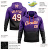 Custom Stitched Purple White Black-Orange Fade Fashion Sports Pullover Sweatshirt Hoodie