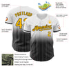 Custom White Pinstripe Gold-Black Authentic Fade Fashion Baseball Jersey