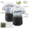 Custom White Pinstripe Light Blue-Black Authentic Fade Fashion Baseball Jersey