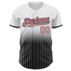 Custom White Pinstripe Medium Pink-Black Authentic Fade Fashion Baseball Jersey