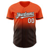 Custom Orange Pinstripe White-Black Authentic Fade Fashion Baseball Jersey