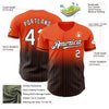 Custom Orange Pinstripe White-Black Authentic Fade Fashion Baseball Jersey