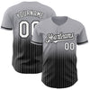 Custom Gray Pinstripe White-Black Authentic Fade Fashion Baseball Jersey