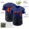 Custom Royal Pinstripe Orange-Black Authentic Fade Fashion Baseball Jersey