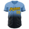 Custom Light Blue Pinstripe Yellow-Black Authentic Fade Fashion Baseball Jersey