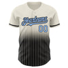 Custom Cream Pinstripe Light Blue-Black Authentic Fade Fashion Baseball Jersey