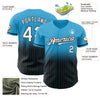 Custom Sky Blue Pinstripe White-Black Authentic Fade Fashion Baseball Jersey