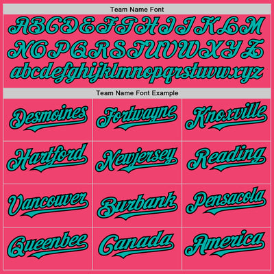 Custom Neon Pink Pinstripe Aqua-Black Authentic Fade Fashion Baseball Jersey