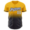 Custom Gold Pinstripe White-Navy Authentic Fade Fashion Baseball Jersey