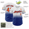 Custom White Pinstripe Orange-Royal Authentic Fade Fashion Baseball Jersey