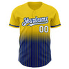 Custom Yellow Pinstripe White-Royal Authentic Fade Fashion Baseball Jersey