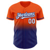 Custom Orange Pinstripe White-Royal Authentic Fade Fashion Baseball Jersey