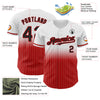 Custom White Pinstripe Black-Red Authentic Fade Fashion Baseball Jersey