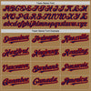 Custom Old Gold Pinstripe Navy-Red Authentic Fade Fashion Baseball Jersey