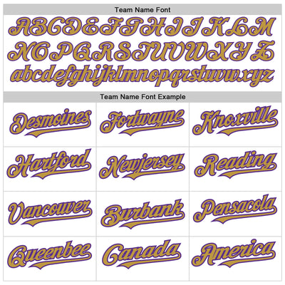 Custom White Pinstripe Old Gold-Purple Authentic Fade Fashion Baseball Jersey