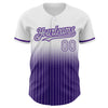 Custom White Pinstripe Gray-Purple Authentic Fade Fashion Baseball Jersey