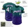 Custom Teal Pinstripe White-Purple Authentic Fade Fashion Baseball Jersey