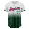 Custom White Pinstripe Pink-Green Authentic Fade Fashion Baseball Jersey