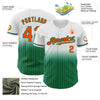 Custom White Pinstripe Orange-Kelly Green Authentic Fade Fashion Baseball Jersey