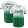 Custom White Pinstripe Gray-Kelly Green Authentic Fade Fashion Baseball Jersey