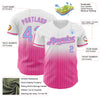 Custom White Pinstripe Light Blue-Pink Authentic Fade Fashion Baseball Jersey