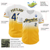 Custom White Pinstripe Royal-Gold Authentic Fade Fashion Baseball Jersey