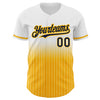 Custom White Pinstripe Navy-Gold Authentic Fade Fashion Baseball Jersey