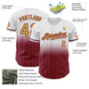 Custom White Pinstripe Old Gold-Crimson Authentic Fade Fashion Baseball Jersey