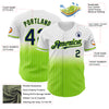 Custom White Pinstripe Navy-Neon Green Authentic Fade Fashion Baseball Jersey