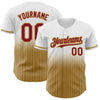 Custom White Pinstripe Crimson-Old Gold Authentic Fade Fashion Baseball Jersey