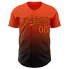 Custom Orange Black Authentic Fade Fashion Baseball Jersey