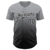 Custom Gray Black-White Authentic Fade Fashion Baseball Jersey