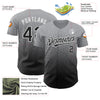 Custom Gray Black-White Authentic Fade Fashion Baseball Jersey