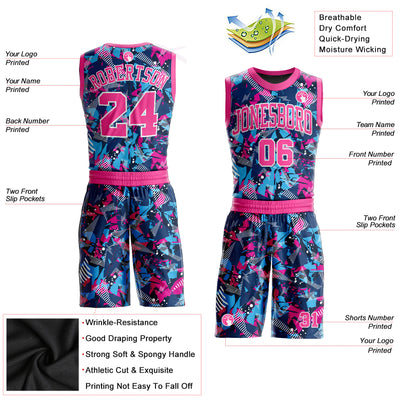 Custom Women Basketball Uniform Sublimation Printing Blank Pink Lady  Basketball Jersey Wear