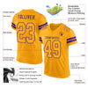 Custom Gold Gold-Purple Mesh Authentic Football Jersey