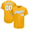 Custom Gold White-Light Blue Authentic Baseball Jersey