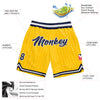 Custom Gold White Pinstripe Navy-White Authentic Basketball Shorts