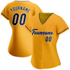 Custom Gold Navy-White Authentic Baseball Jersey