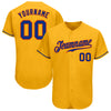 Custom Gold Royal-Orange Authentic Baseball Jersey