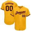 Custom Gold Black-Orange Authentic Baseball Jersey