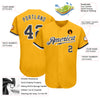 Custom Gold Steel Gray-White Authentic Baseball Jersey