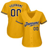 Custom Gold Navy-White Authentic Baseball Jersey