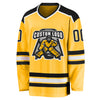 Custom Gold Black-White Hockey Jersey