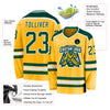 Custom Gold Green-White Hockey Jersey