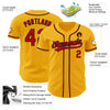 Custom Gold Red-Navy Authentic Baseball Jersey