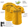 Custom Gold Gold-Navy Authentic Baseball Jersey