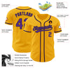 Custom Gold Purple-Black Authentic Baseball Jersey