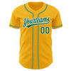 Custom Gold Kelly Green-White Authentic Baseball Jersey